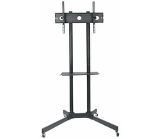 Techly Mobilný stojan pre TV LCD|LED|Plazma 30&quot;-65&quot; 60kg / VESA / sklopný / polica / čierna