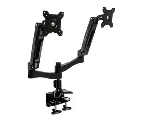 SilverStone ARM22BC kovový držiak pre dva monitory do 24" čierna / Vesa 75x75 &amp; 100x100 / pivot / 10 kg nosnosť