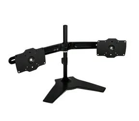 SilverStone ARM23BS-L kovový držiak pre dva monitory do 32" čierna / Vesa 75x75 &amp; 100x100 / pivot / 15 kg nosnosť
