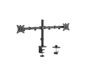 Gembird MA-D2-01 Stolný držiak pre 2 monitory do 32" / štandardy VESA 75x75 &amp; 100x100 / na stôl / nosnosť 9 kg / nastaviť