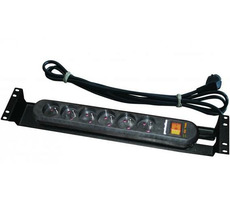 CONTEG Panel napájací, 6x230V, 19 &quot;, 2U prepäťová ochrana