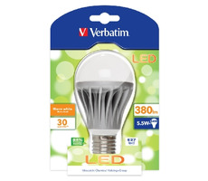 Verbatim LED žiarovka E27 (5,5W) / 380lm / typ A / teplá biela