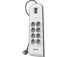 Belkin prepäťová ochrana 8 zásuviek / 2x USB / 2.4 A / 2 m