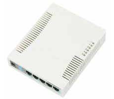 MikroTik RB260GS / RouterBOARD / 5-port Gigabit smart switch / SFP cage / SwOS / plastic case / PSU