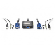 LevelOne 2 Port USB Kábel KVM-Switch - vrátane káblov