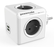 PowerCube Original USB sivá / 4 zásuvky / 2x USB Port