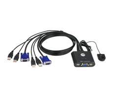 ATEN CS22U / 2-port USB KVM Switch / Remote port selector / 0.9m