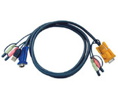 Aten KVM Kábel HD15-SVGA+USB+Audio 5m