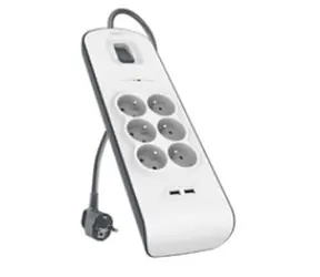 Belkin BSV604 prepäťová ochrana / 6-zásuvok / 2xUSB 2.4A / 2m / biela