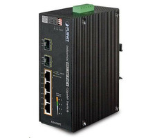 Planet IGS-624HPT PoE switch / 4x 1000Base-T / 2x SFP 100/1000Base-X / 802.3at 120W / DIN / IP30