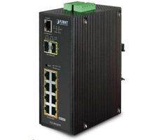 Planet IGS-10020HPT PoE switch / 8x 1000Base-T / 2x SFP / 802.3at 270W / IP30 / SNMP / IGMPv3 / IPv6