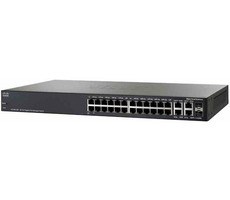 Cisco SG350-28 / 26x Gbit RJ-45 / 2x SFP / 2x mini-GBIC combo / USB / QoS / VLAN