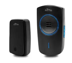 Media-Tech KINETIC DOORBELL čierna / bezdrôtový zvonček / 51 melódií / dosah 150 m / IP44 / 4 úrovne hlasitosti