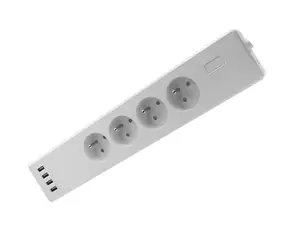 iQtech SmartLife WT004 biela / šikovný Wi-Fi štvorzásuvkový adaptér / 240V / 10A / 2.4GHz / 4xUSB