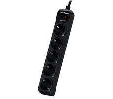 CyberPower B0520SC0-DE čierna / Prepäťová ochrana / 5 zásuviek / vypínač / 1.8 m