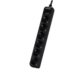 CyberPower B0620SC0-DE čierna / Prepäťová ochrana / 6 zásuviek / vypínač / 1.8 m
