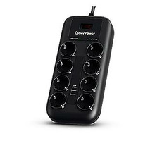CyberPower P0820SUF0-DE čierna / Prepäťová ochrana / 8 zásuviek / vypínač / 2x USB / 1.8 m