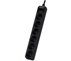 CyberPower B0620SC0-FR čierna / Prepäťová ochrana / 6 zásuviek / vypínač / 1.8 m