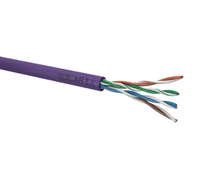 Solarix inštalačný kábel CAT5E 1000m fialová / vnútorná inštalácia / LSOH plášť / netienený / cievka 