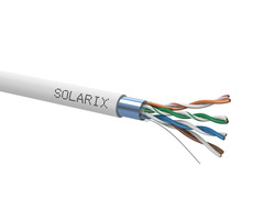 Solarix inštalačný kábel CAT5E FTP 305m šedá / vnútorná inštalácia / PVC plášť / tienený / box