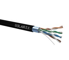 Solarix inštalačný kábel CAT5E FTP 305m čierna / vonkajšia inštalácia / PE plášť / tienený / box