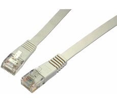 Solarix plochý UTP CAT5E 5m non-snag proof / Patch kábel / RJ45-RJ45 / šedá