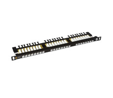 Solarix SX24HD-6-UTP-BK patch panel 24x RJ45 CAT6 UTP s vyväzovacou lištou / 0.5U / čierna