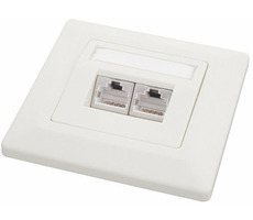 Solarix zásuvka 2x RJ45 CAT5E STP pod omietku