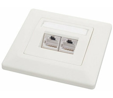 Solarix zásuvka 2x RJ45 CAT6 STP pod omietku