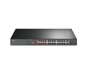 TP-LINK TL-SL1226P / 26-port Switch / 24-Port 10|100Mbps PoE+ / 2 Gigabit RJ45 / 2 Combo SFP Slots