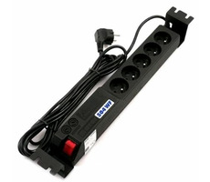 Acar 504 WF Rack 3m / Rozvodný panel s prepäťovou ochranou / 5x230V / vaničky 1.5U pre 19“