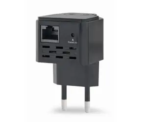 Gembird WNP-RP300-03-BK / WiFi repeater / 300 Mbps / 1x LAN / 802.11n / čierna