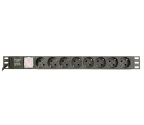 Gembird EG-PDU-014-C14 PDU do racku 1U / až 3680 W / 8x zásuvka Schuko / kábel 3m (C14 konektor)