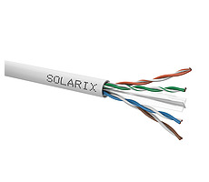 Solarix inštalačný kábel CAT6 100m šedá / vnútorná inštalácia / PVC plášť / netienený / box