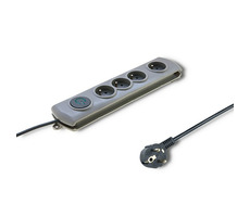 Qoltec 50164 Prepätová ochrana Quick Switch (4 zásuviek) / vypínač / šedá / 2.5m