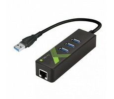 Techly IDATA-USB-ETGIGA-3U2 Adaptér Gigabit Ethernet - USB M/ vrátane USB hubu