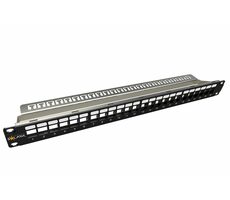 Solarix patch panel modulárny neosadený 24 portov čierna 1U