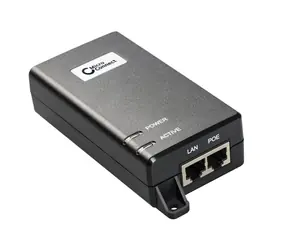 MicroConnect IEEE Gigabit PoE Injector čierna / 802.3 AF/at / 30W 