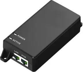 MicroConnect IEEE Gigabit PoE Injector UK čierna / 802.3 AF/at / 60W 