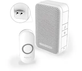 Honeywell Home DC311NP2 bezdrôtový zvonček Series 3 / 4 melódie / základňa do zásuvky biela / design. tlačidlo
