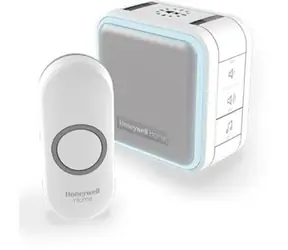 Honeywell Home DC515N bezdrôtový zvonček Series 5 / 150 m / 6 melódií / prenosná základňa biela / design. tlačidlo