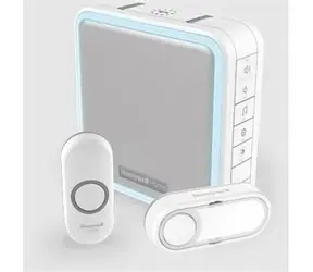 Honeywell Home DC915N bezdrôtový zvonček Series 9 / 200m / 8 melódií / prenosná základňa / 2x tlačidlo (menovka, design)