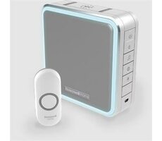 Honeywell Home DC915NG bezdrôtový zvonček Series 9 šedá / 200m / 8 melódií / prenosná základňa / design / tlačidlo