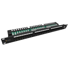 Solarix SX24L-5E-UTP-BK-N patch panel 24x RJ45 CAT5E UTP s vyväzovacou lištou