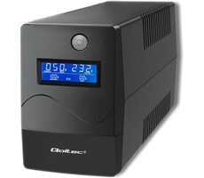 Qoltec 53978 Monolitový UPS čierna / UPS / 650VA / 360W / LCD / 1x USB / 2x RJ45