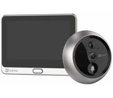 EZVIZ šikovný dverný videotelefón DP2 strieborno-čierna / Wi-Fi / 1080p / IR / PIR / LCD 4,3&quot;