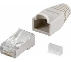 Goobay konektor RJ-45 CAT 5e STP tienený s odľahčovacou topánkou