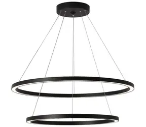 IMMAX NEO FINO SMART závesné svietidlo 2 kruhy čierna / 60 +80cm 93W / Zigbee 3.0 &amp; TUYA