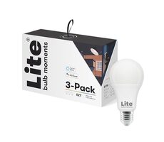 Lite bulb Moments Sada chytrých žiaroviek - E27 RGB / 8.5W / 2700-6500K / E27 / Google Home / Alexa / 3 ks 