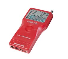 LogiLink WZ0014 červená / Tester káblov / RJ-11 &amp; RJ-45 &amp; BNC &amp; USB &amp; FireWire